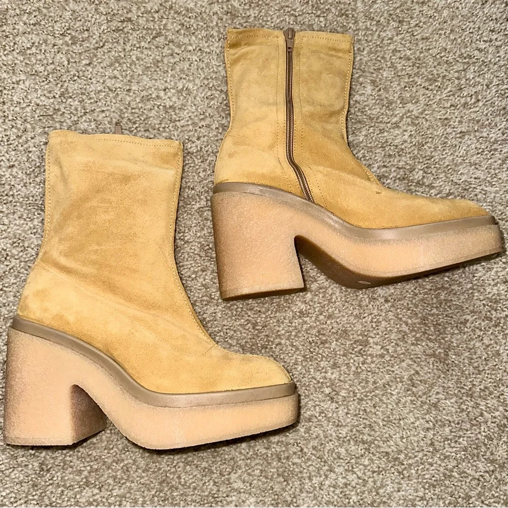FREE PEOPLE Suede Platform Boots